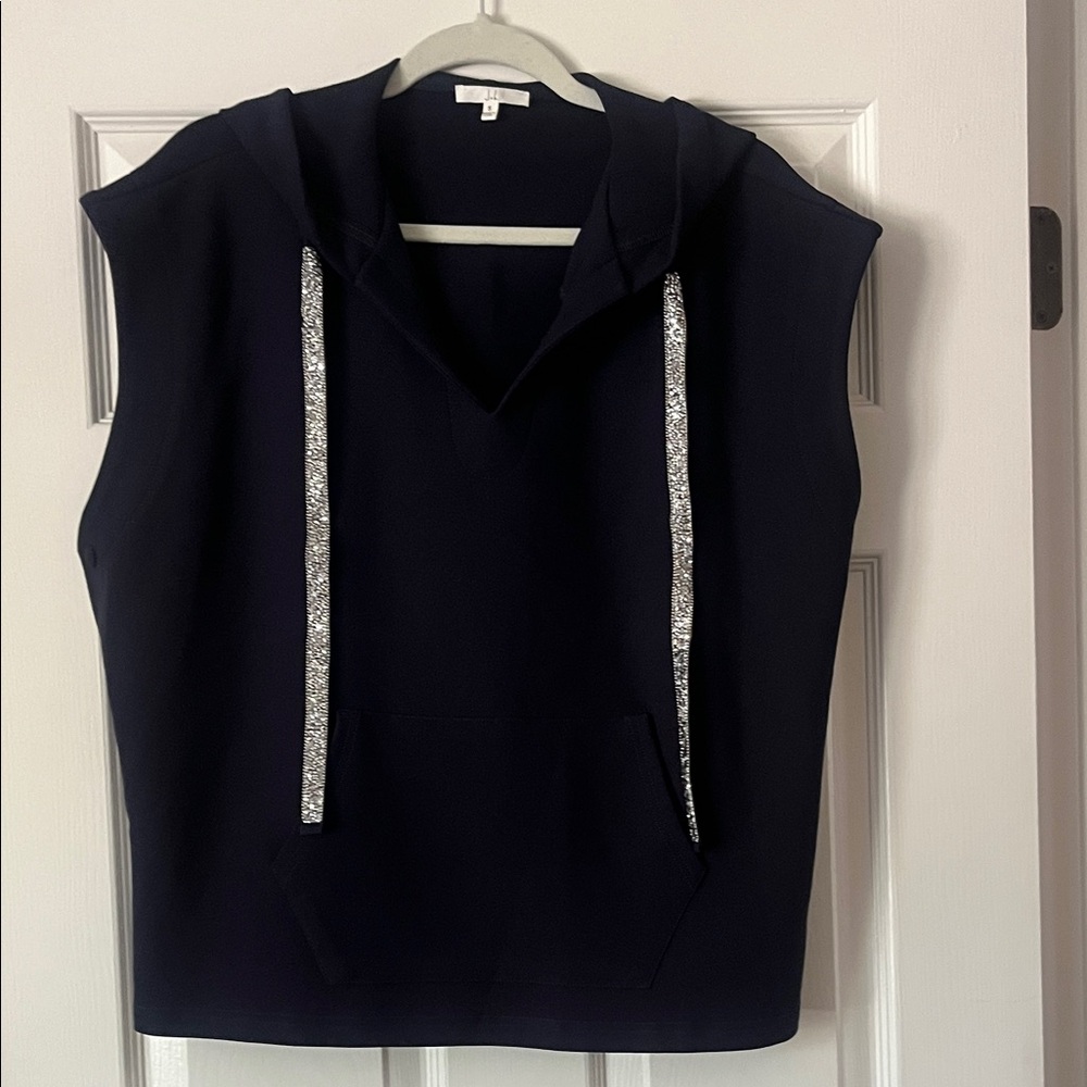 Oh Navy Sleeveless Hoodie with Sparkling Drawstrings